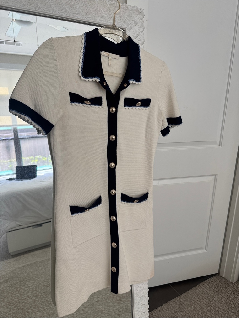Maje cream knit dress